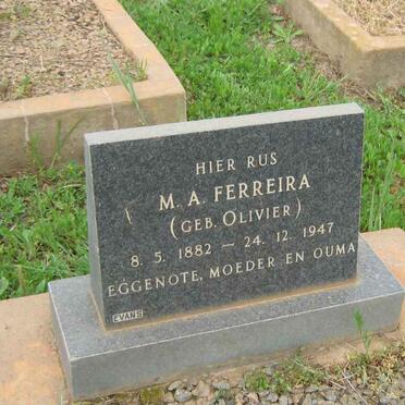 FERREIRA M.A. nee OLIVIER 1882-1947