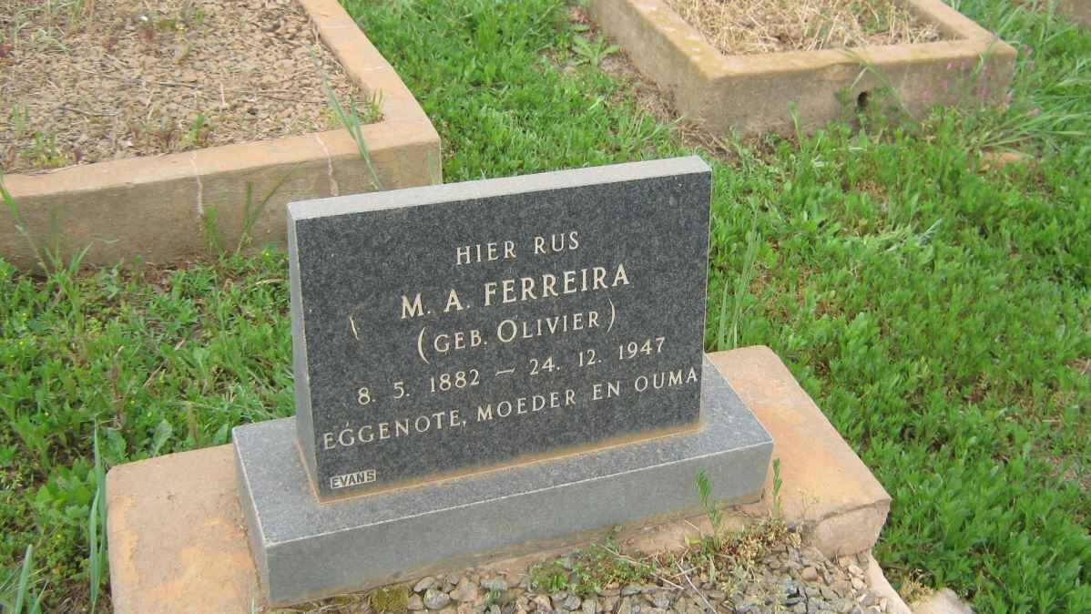 FERREIRA M.A. nee OLIVIER 1882-1947