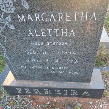 FERREIRA Margaretha Aletta nee STRYDOM 1894-1973
