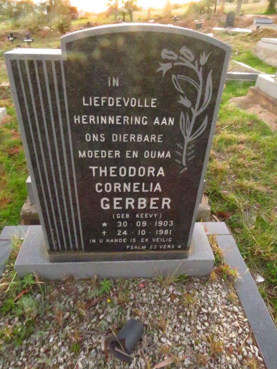 GERBER Theodora Cornelia nee KEEVY 1903-1981