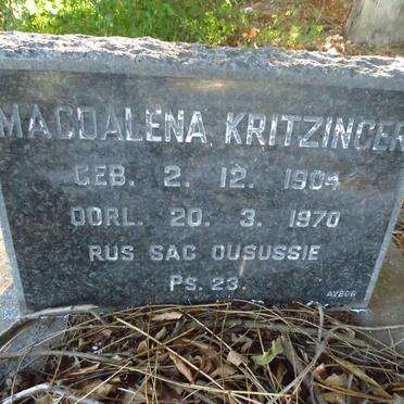 KRITZINGER Magdalena 1904-1970