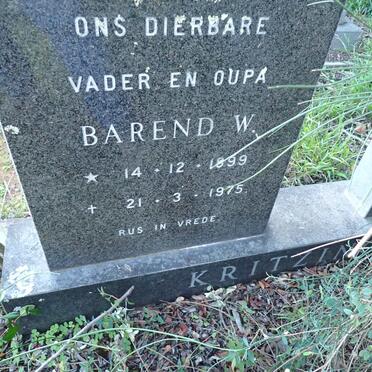 KRITZINGER Barend W. 1899-1975 & Johanna P. TERBLANCHE 1907-1974 _1