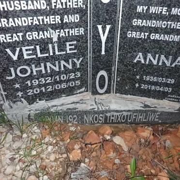 KOYO Velile Johnny 1932-2012 & Anna 1936-2019