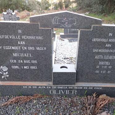 OLIVIER Michael 1916-1983 & Aletta Elizabeth Dorothea 1929-2017