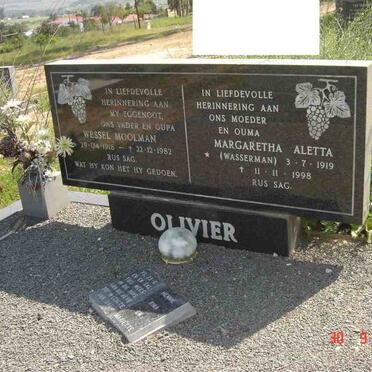 OLIVIER Wessel Moolman 1918-1982 &amp; Margaretha Aletta WASSERMAN 1919-1998