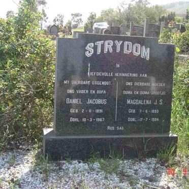 STRYDOM Daniel Jacobus 1891-1967 &amp; Magdalena J.S. 1893-1984