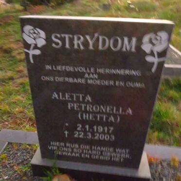 STRYDOM Aletta Petronella 1917-2013