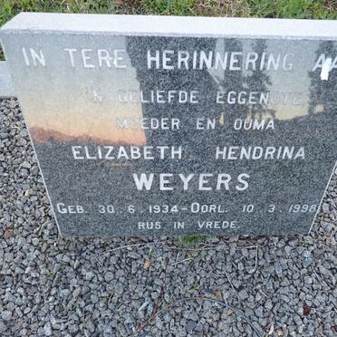 WEYERS Elizabeth Hendrina 1934-1998