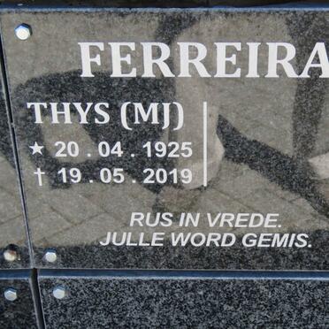 FERREIRA M.J. 1925-2019