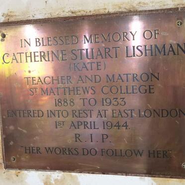 LISHMAN Catherine Stuart -1944