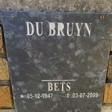 BRUYN Bets, du 1947-2009