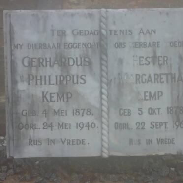 KEMP Gerhardus Philippus 1878-1946 &amp; Hester Margaretha 1878-1963