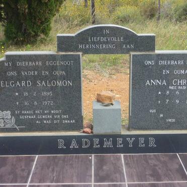 RADEMEYER Helgard Salomon 1895-1972 &amp; Anna Christina RAS 1908-1987