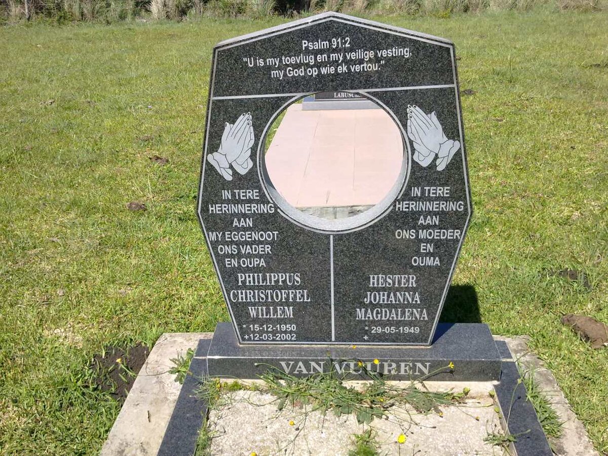 VUUREN Philippus Christoffel Willem, van 1950-2002 &amp; Hester Johanna Magdalena 1949-