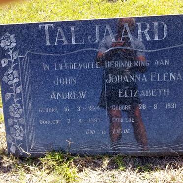 TALJAARD John Andrew 1924-1993 &amp; Johanna Elena Elizabeth 1931-