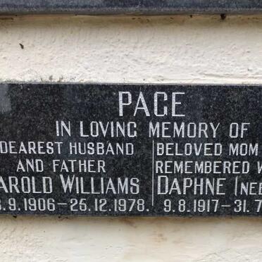 PAGE Harold Williams 1906-1978 &amp; Daphne GRUBB 1917-2007