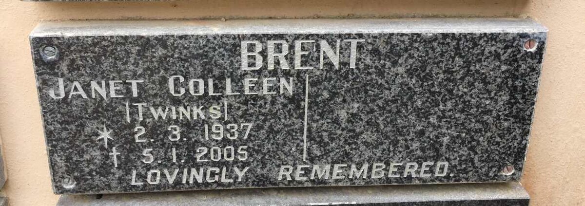 BRENT Janet Colleen 1937-2005