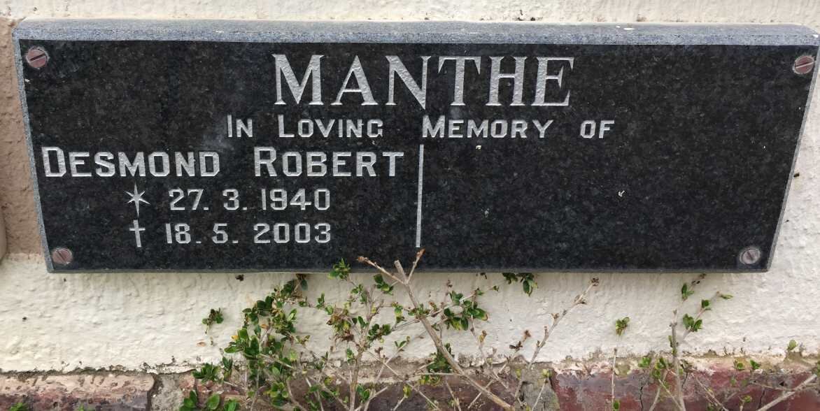 MANTHE Desmond Robert 1940-2003