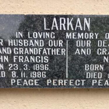 LARKAN John Francis 1896-1986 &amp; Naomi 1905-1991