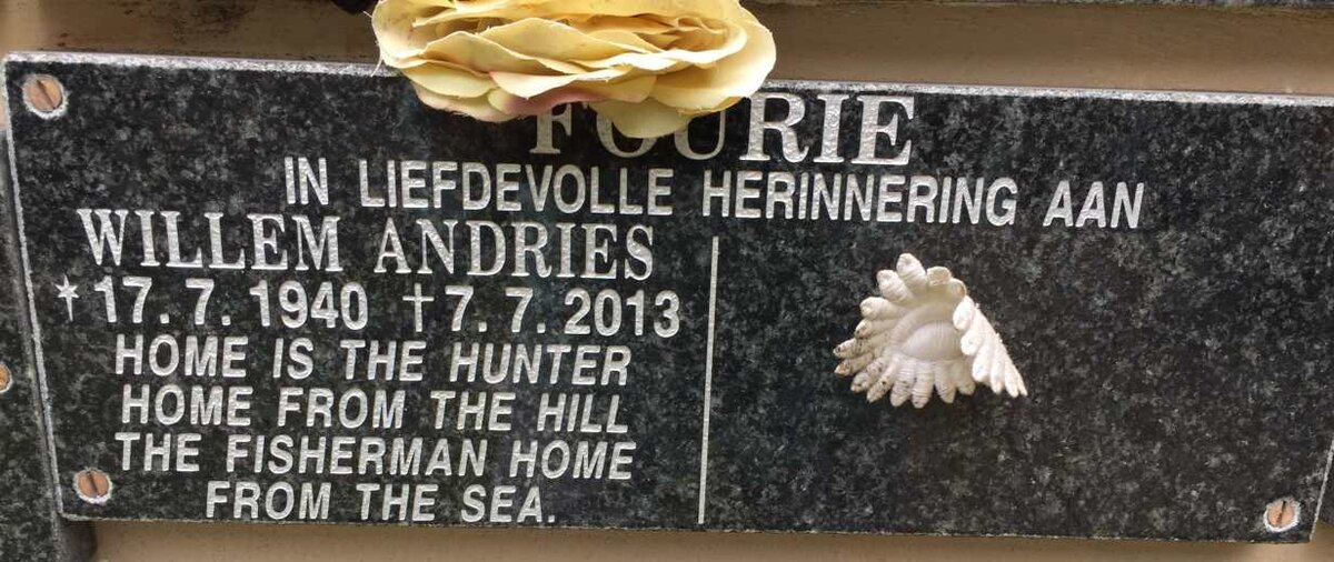 FOURIE Willem Andries 1940-2013