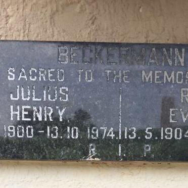 BECKERMANN Julius Henry 1900-1974 &amp; Rose Evelyn DIXON 1904-1988