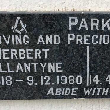 PARK Herbert Ballantyne 1918-1980 &amp; Margaret Hazel 1926-2005