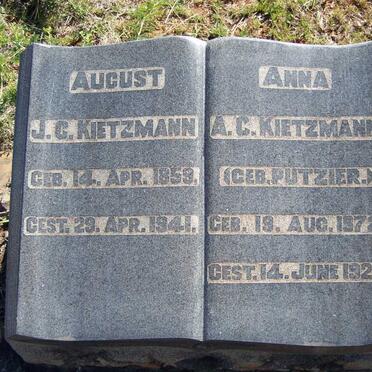 KIETZMANN August J.C. 1859-1941 &amp; Anna A.C. PUTZIER 1872-1925