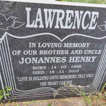 LAWRENCE Jonannes Henry 1956-2015