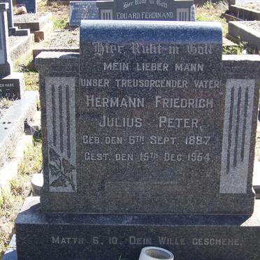 PETER Hermann Friedrich Julius 1887-1954