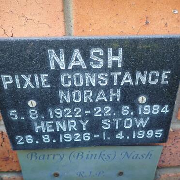 NASH Henry Stow 1926-1995 & Pixie Constance 1922-1984