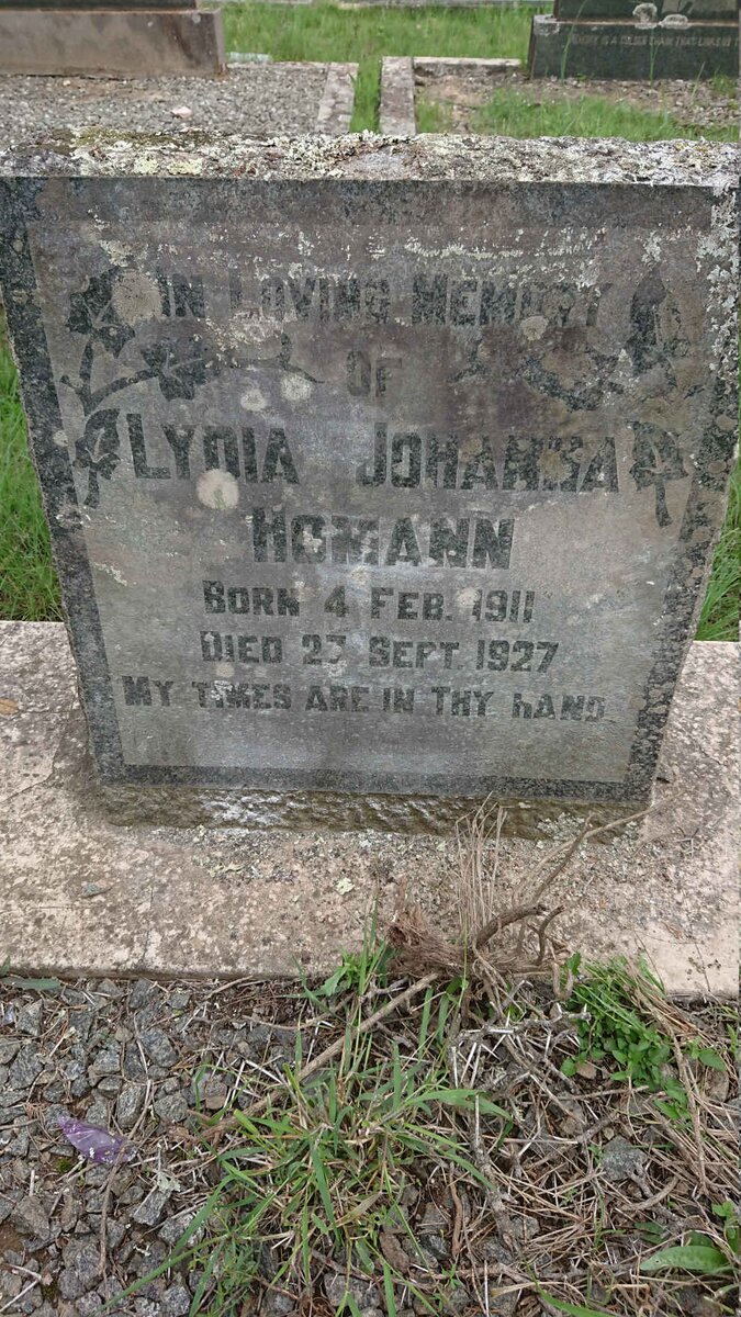HOMANN Lydia Johanna 1911-1927