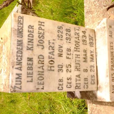 HOFART Leonard Joseph 1929-1928 :: HOFART Rita Ruth 1934-1937