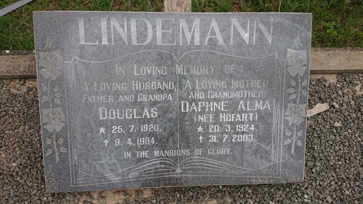LINDEMANN Douglas 1920-1984 &amp; Daphne Alma HOFART 1924-2003