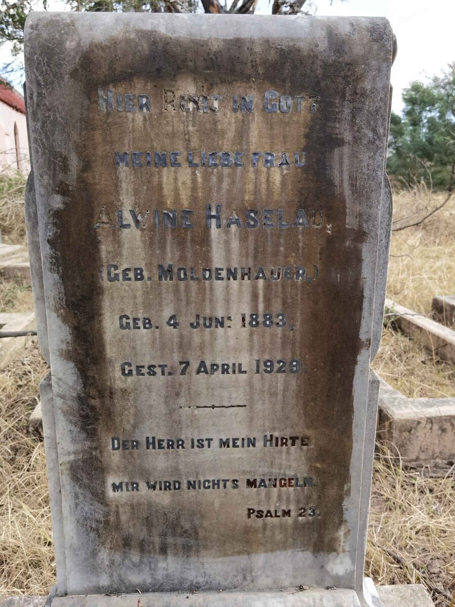 HASELHAU Alwine nee MOLDENHAUER 1883-1929