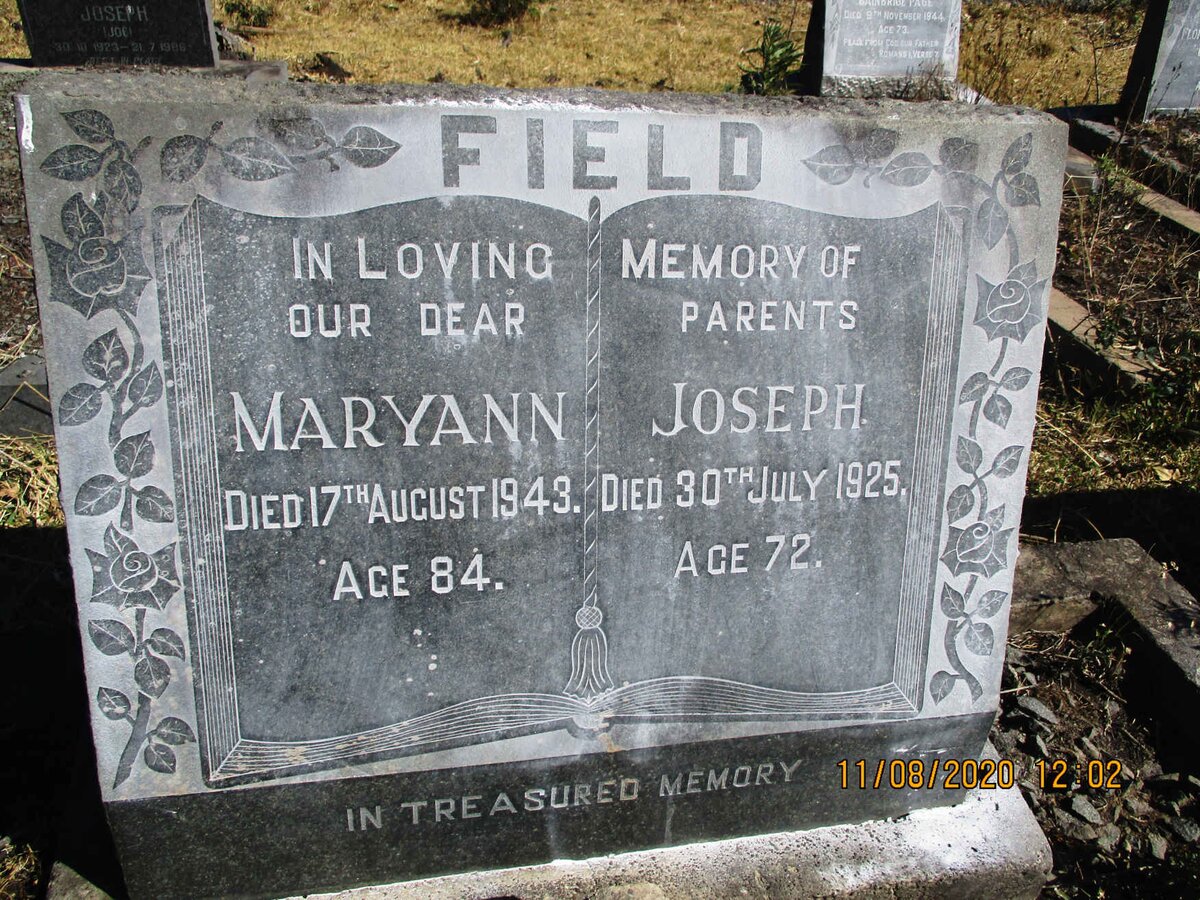 FIELD Joseph -1925 &amp; Maryann -1943