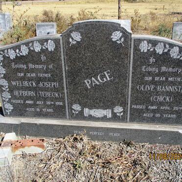 PAGE Welbeck Joseph Hepburn -1966 &amp; Olive Bannister -1976