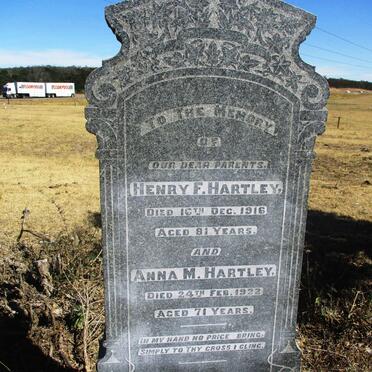 HARTLEY Henry F. -1916 &amp; Anna M. -1922
