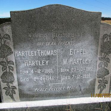 HARTLEY Hartley Thomas 1865-1946 &amp; Ethel M. 1882-1959