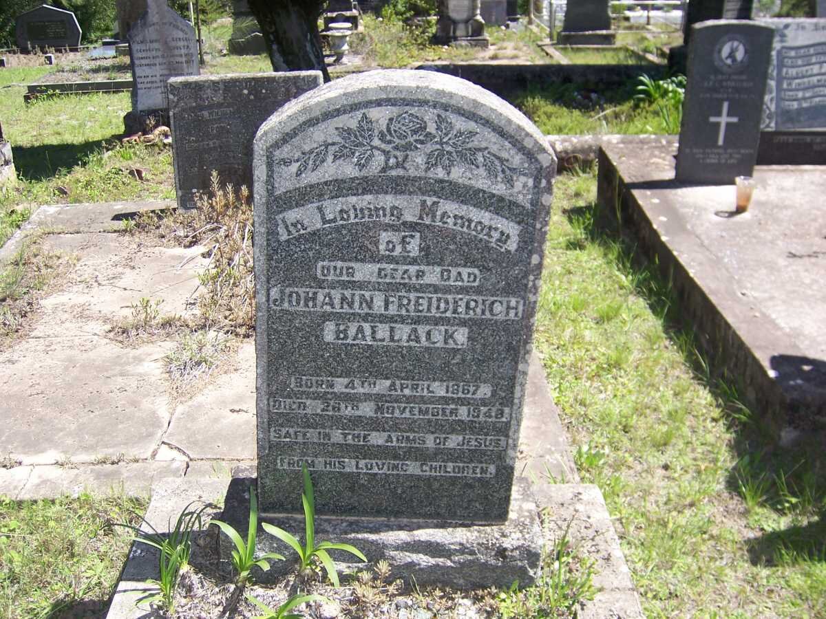 BALLACK Johann Freiderich 1867-1948