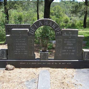 HARPE John Sydney, de la 1907-1991 &amp; Christina Auguste PAPE 1906-1963