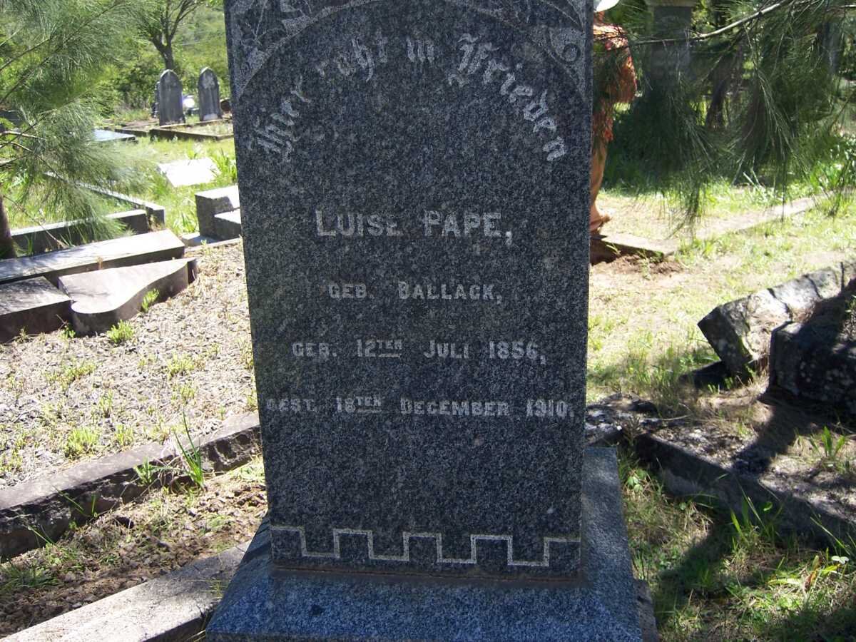 PAPE Luise nee BALLACK 1856-1910