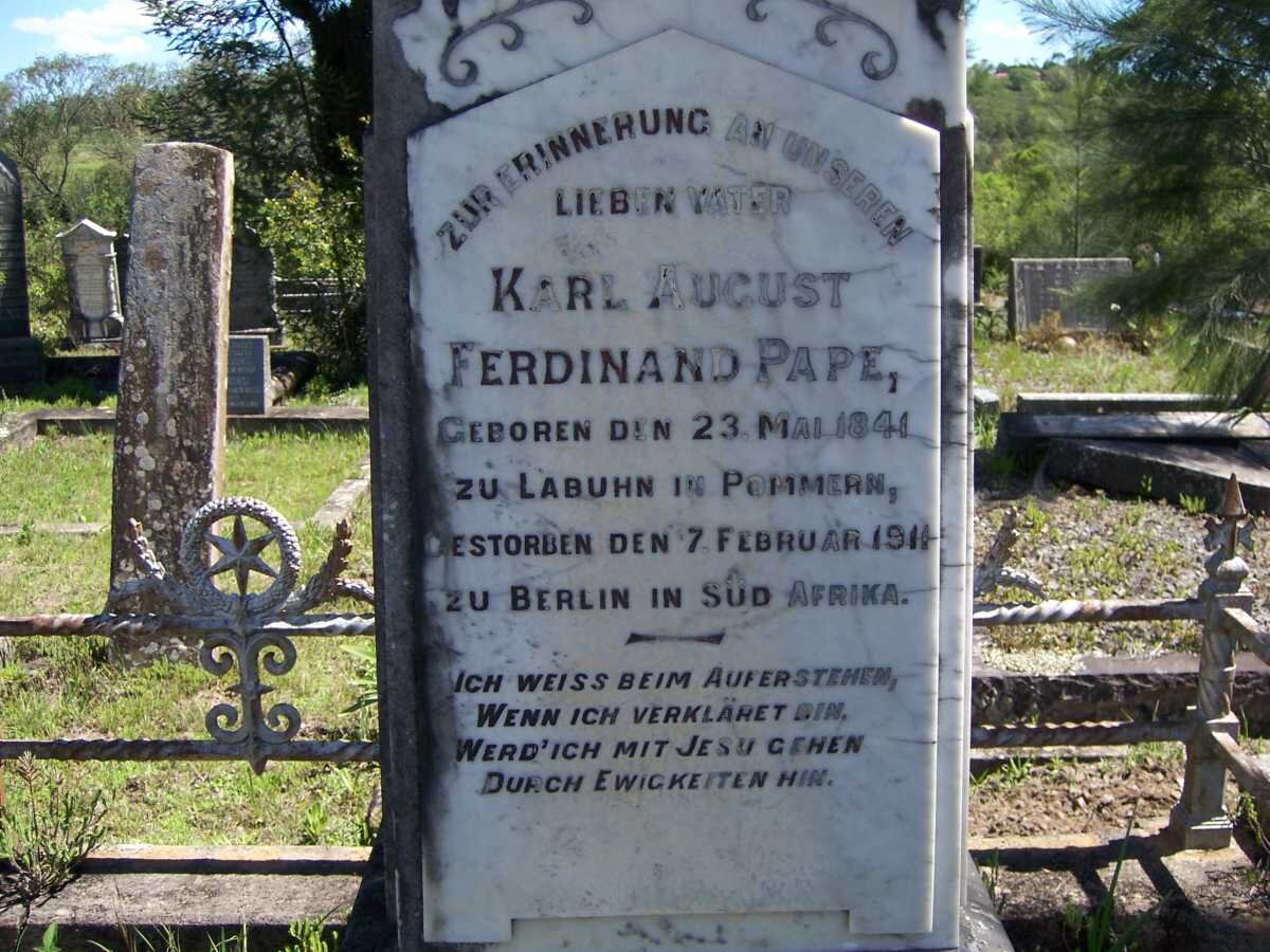 PAPE Karl August Ferdinand 1841-1911