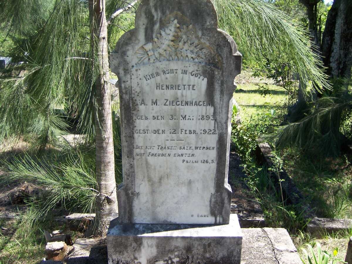 ZIEGENHAGEN Henriette A.M. 1893-1922