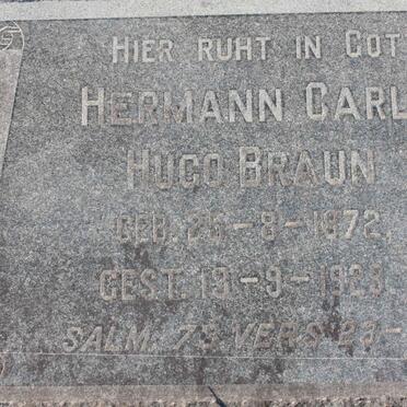 BRAUN Hermann Carl Hugo 1872-1929
