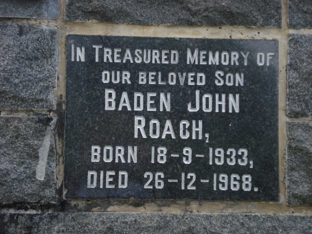 ROACH Baden John 1933-1968