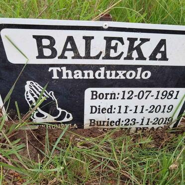 BALEKA Thanduxolo 1981-2019