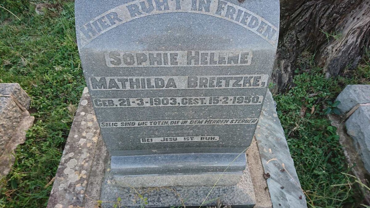 BREETZKE Sophie Helene Mathilda 1903-1950