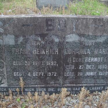 BOY Franz Heinrich 1892-1972 &amp; Johanna Maria BERNDT 1892-1970