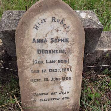 DURRHEIM Anna Sophie nee LANGHEIN 1881-1906