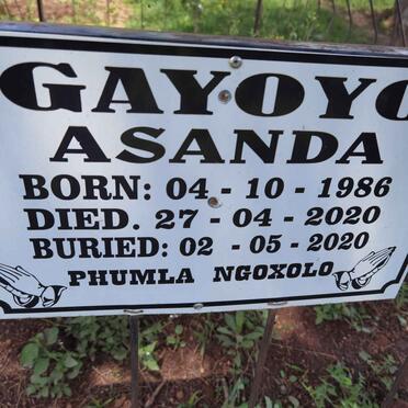 GAYOYO Asanda 1986-2020